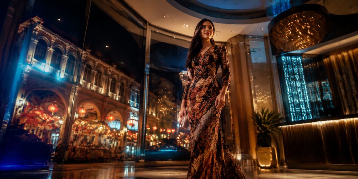 Latar belakang kasino bergaya batik di Melaka untuk permainan baccarat di nx350
